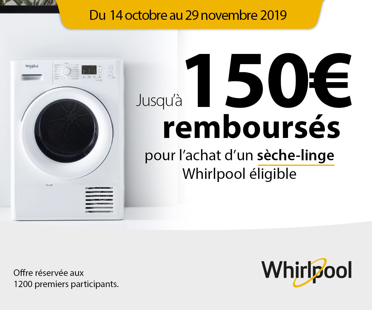 Offre sèche-linge Whirlpool Offre sèche-linge Whirlpool